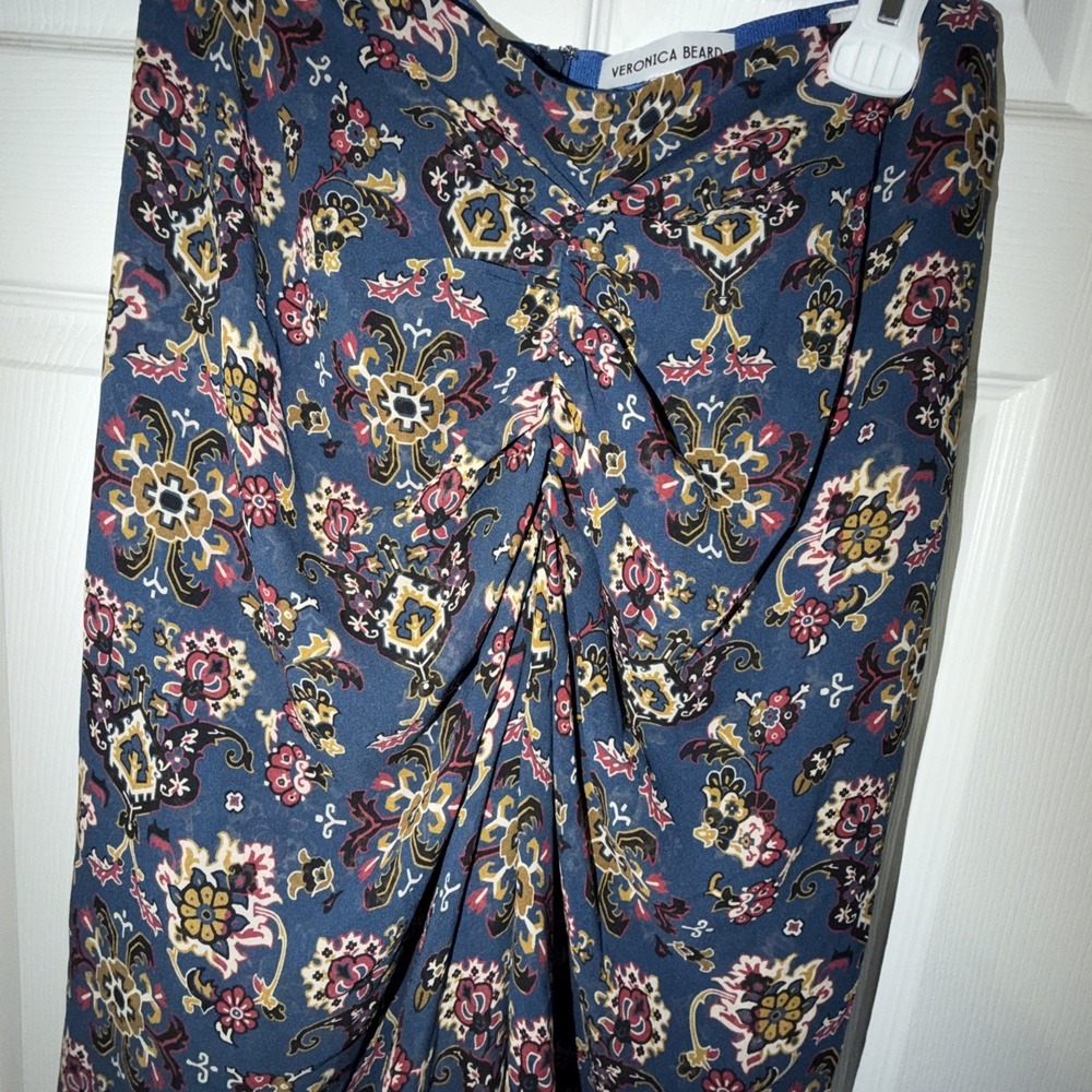Veronica Beard 100% Silk Sira Skirt Size 6 Printed Silk Chiffon Multi High/low - Picture 5 of 6